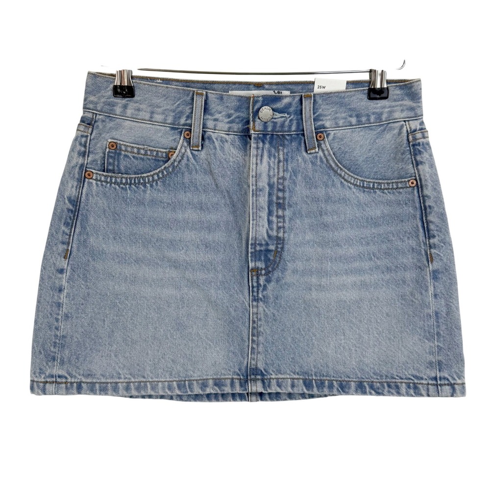 Aritzia Light Blue Denim Mini Skirt